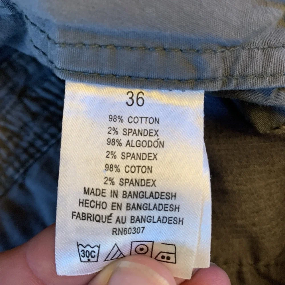 Union Bay Cargo Shorts Mens 36 Waist Gray Pockets Utility Cotton Faded 90s Y2K